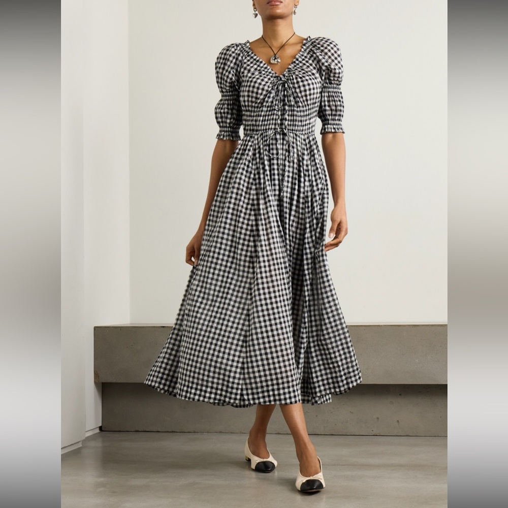 NWT Doen Ischia Dress in Gingham Noir
